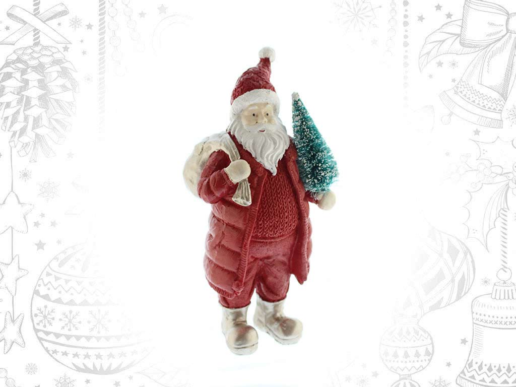 FIGURA POLIRESINA SANTA ROJO ARBOL cod. 9318126