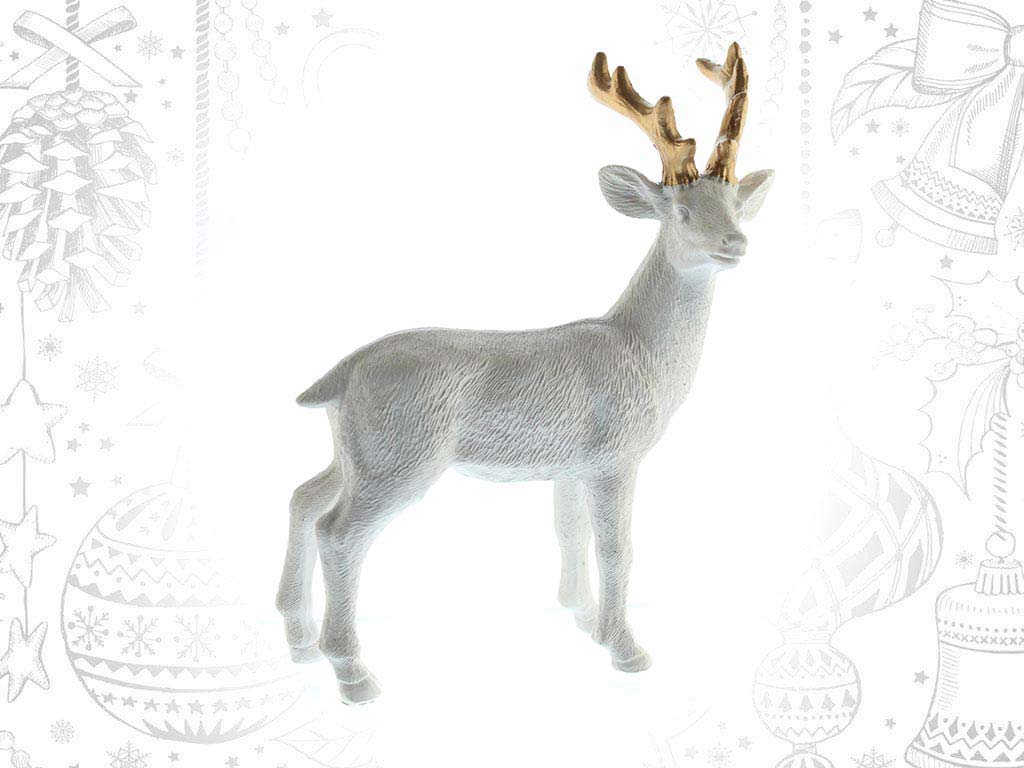 LARGE WHITE REINDEER FIGURE cod. 9318135