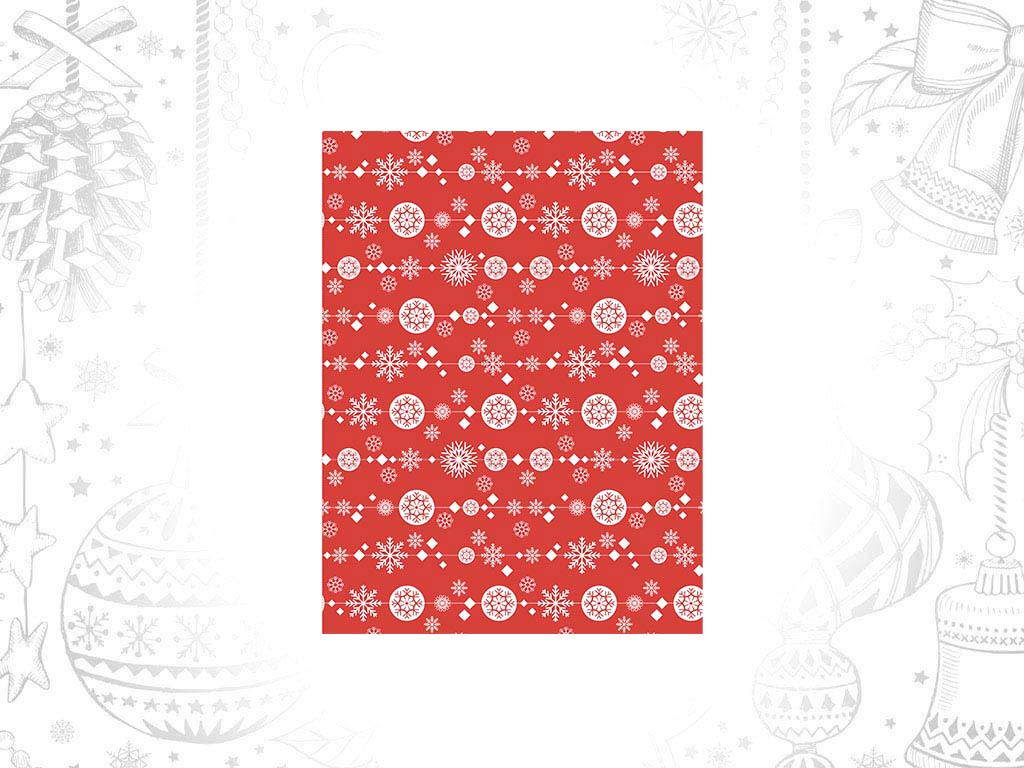 TABLECLOTH 132X178 SNOWFLAKES RED cod. 9318373