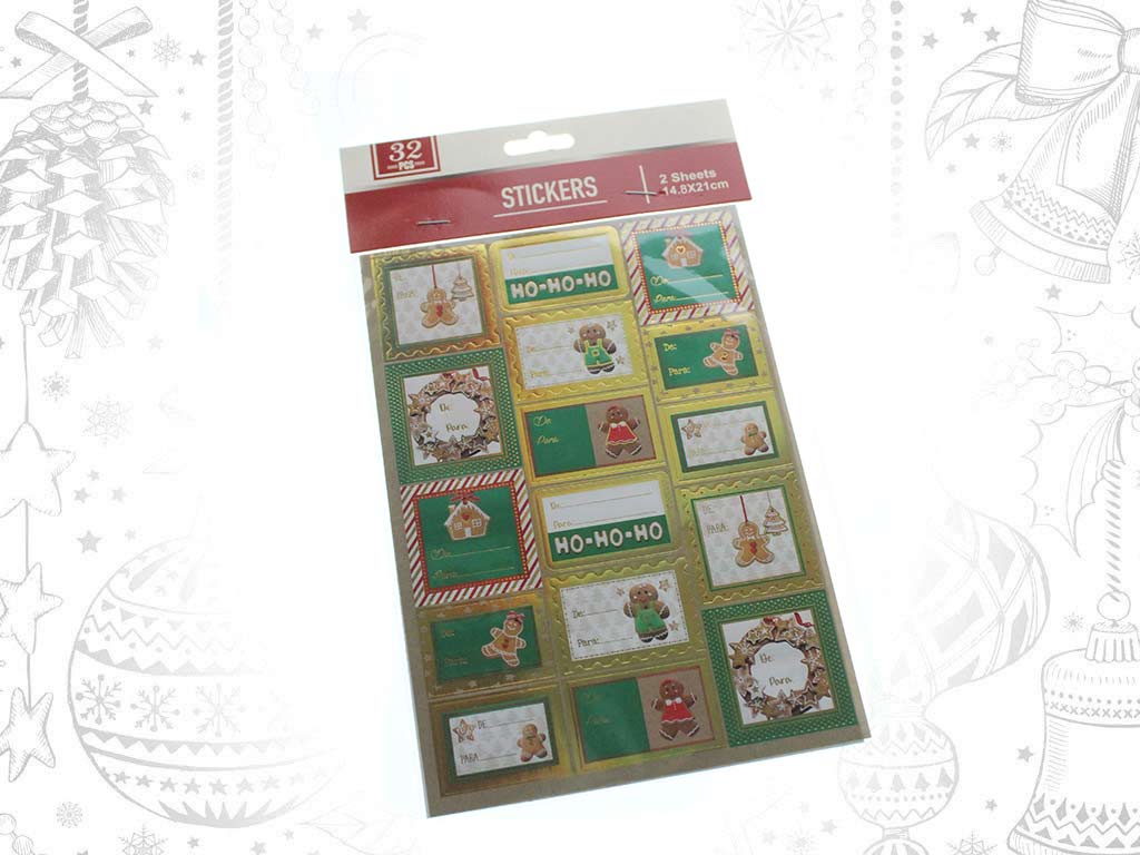 STICKERS PRESENTES XMAS SORT. 2 PCS. cod. 9318395