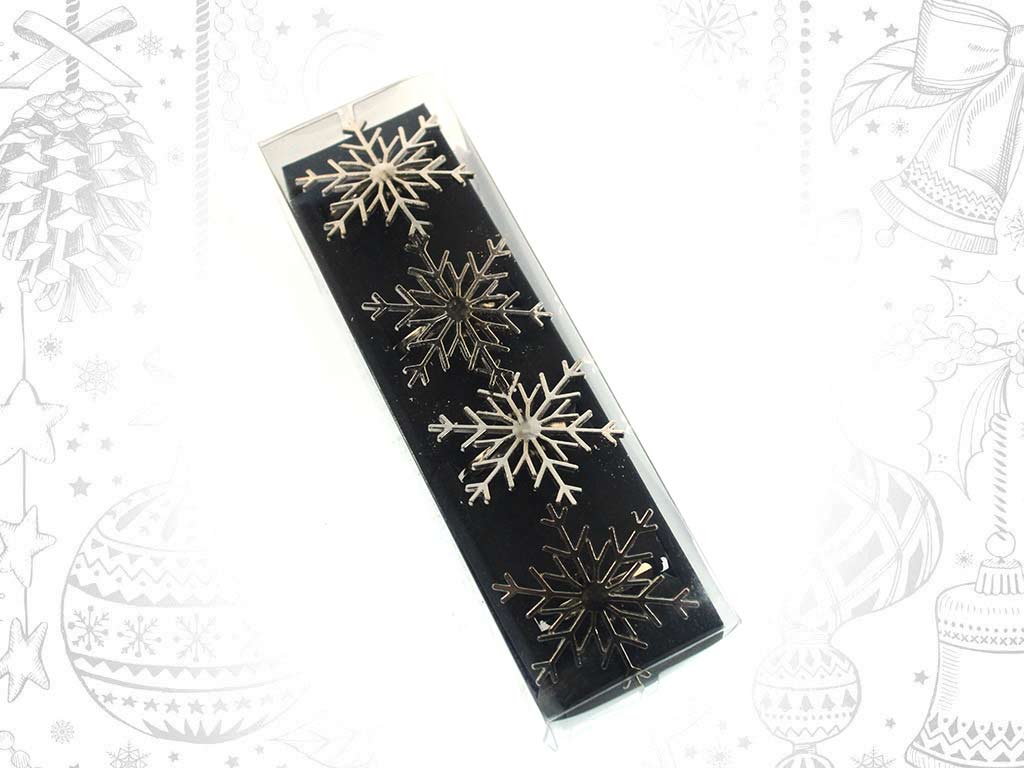 4-SET SILVER SNOWFLAKES NAPKIN RINGS cod. 9318448