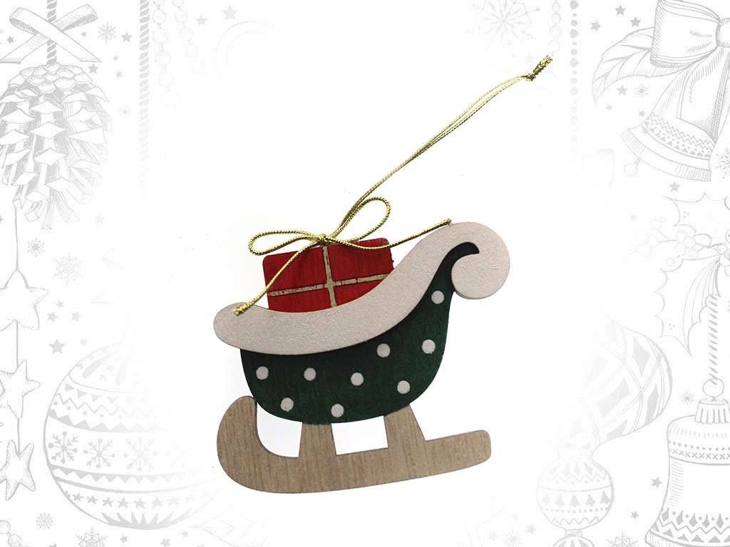 GREEN SLEIGH ORNAMENT cod. 9318492