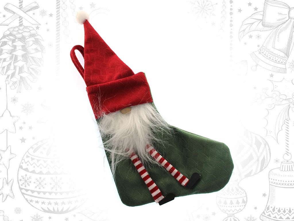 MEIA PAI NOEL VERMELHA/VERDE cod. 9318947