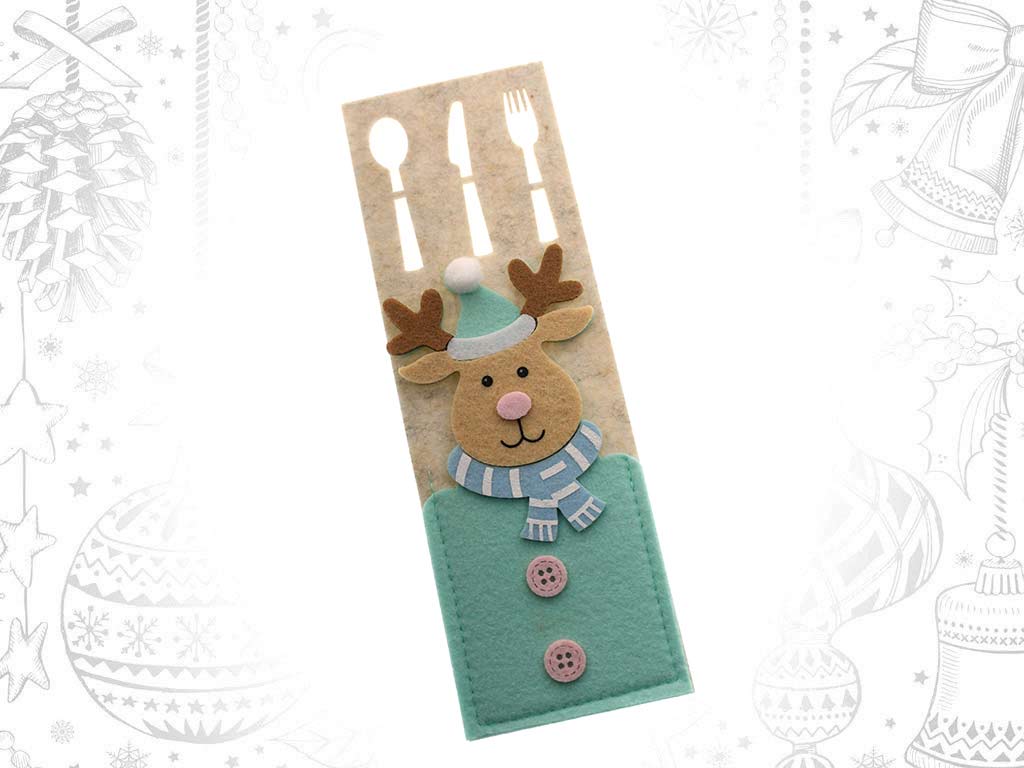 GREEN REINDEER CUTLERY BOX cod. 9318972