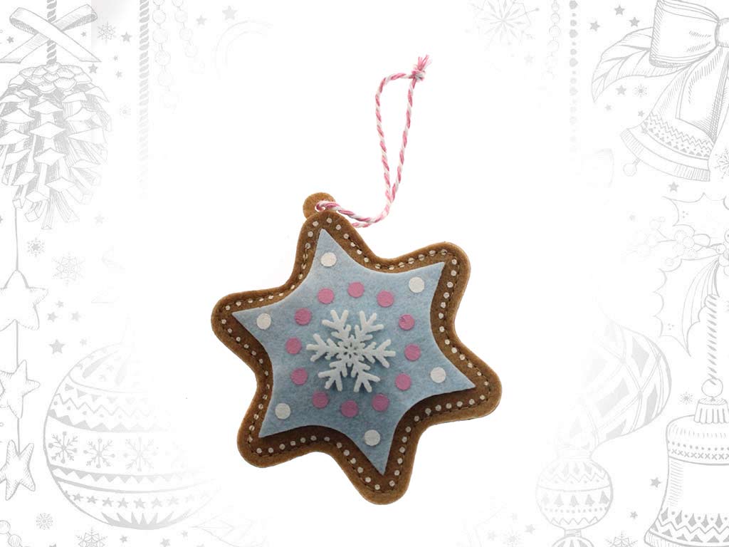 BLUE SNOWFLAKE FELT ORNAMENT cod. 9318974