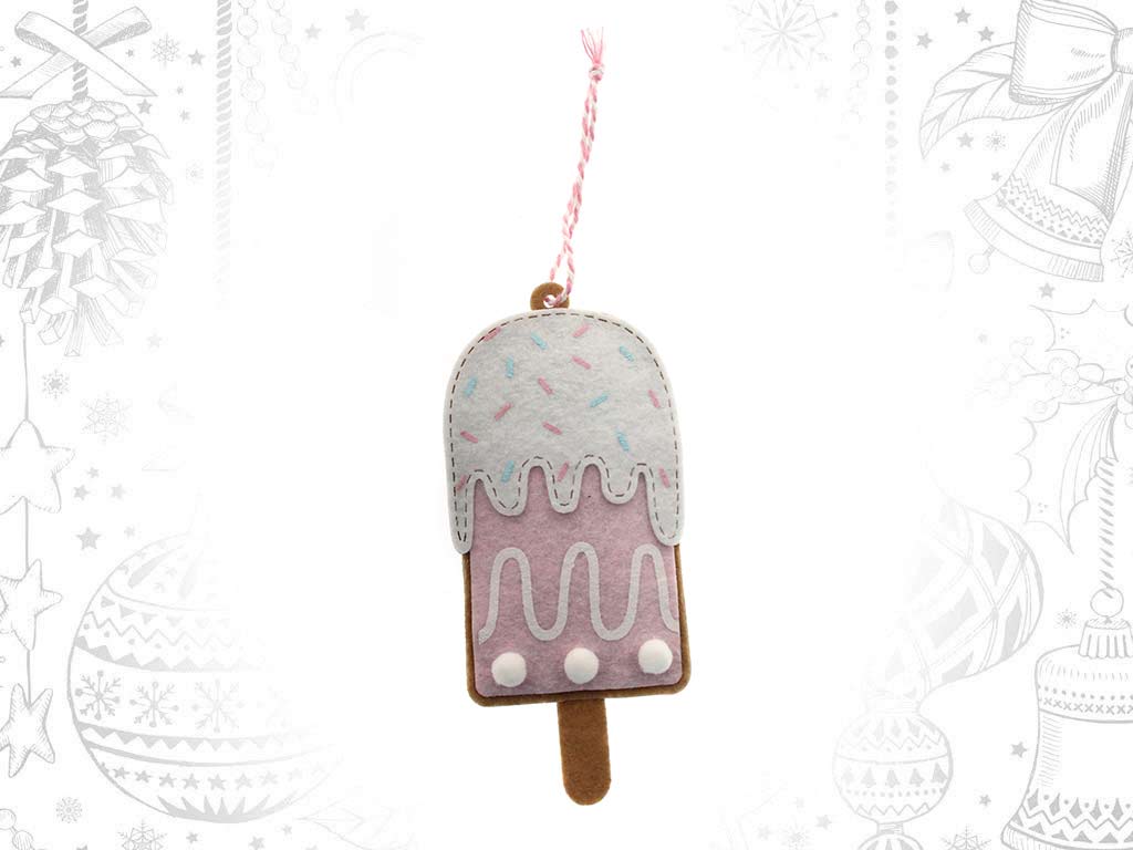 PINK ICE CREAM FELT ORNAMENT cod. 9318976