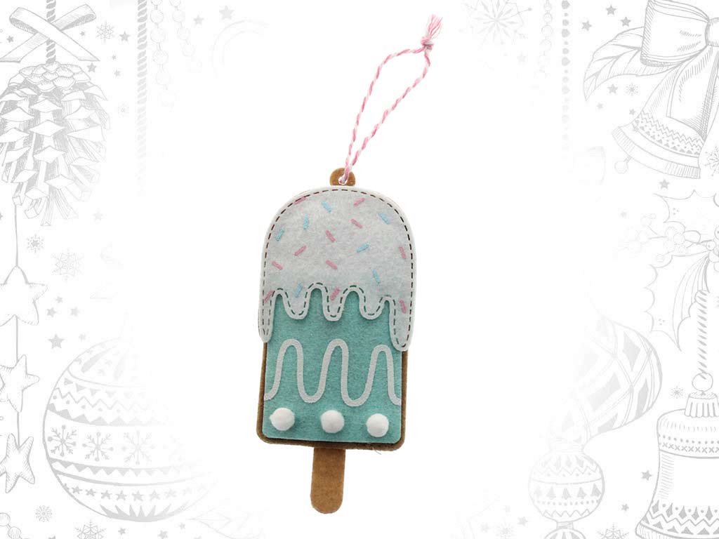 GREEN ICE CREAM FELT ORNAMENT cod. 9318978