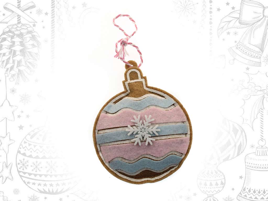 ORNAMENTO PALLA FELTRO ROSA/BLU cod. 9318980