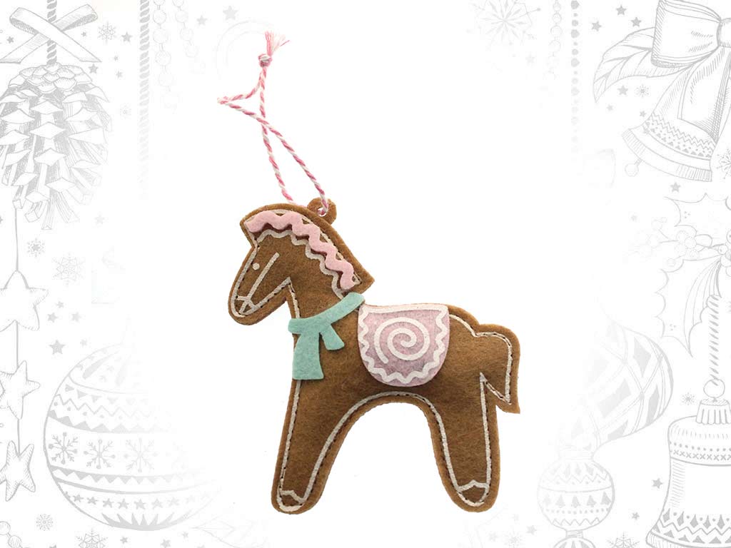 PINK HORSE FELT ORNAMENT cod. 9318985