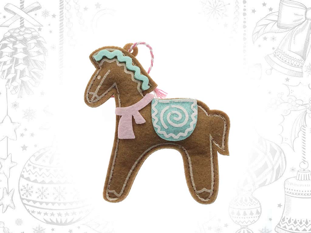 GREEN HORSE FELT ORNAMENT cod. 9318986