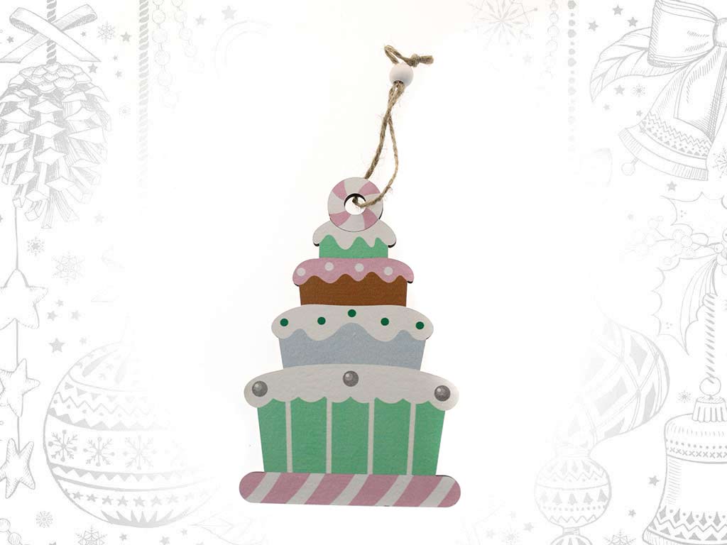 GREEN CAKE FELT ORNAMENT cod. 9318989