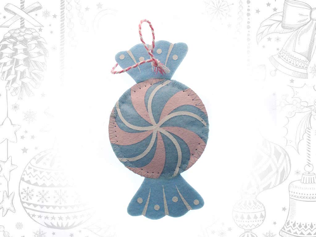 BLUE CANDY FELT ORNAMENT cod. 9318990