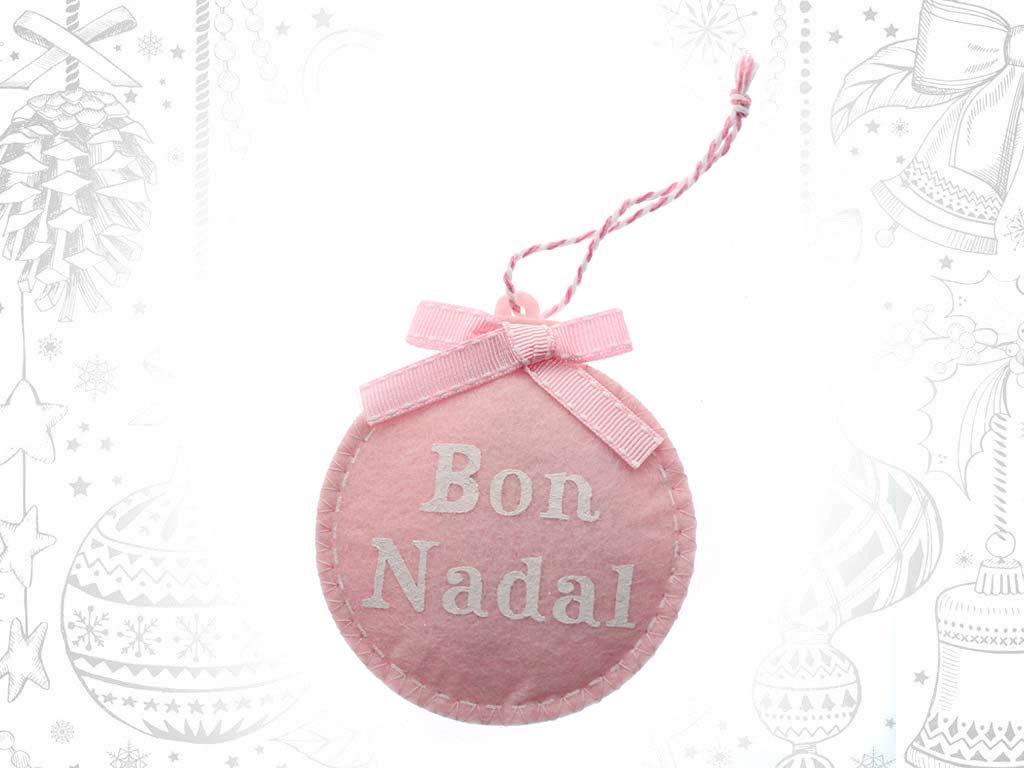 COLGANTE BOLA FIELTRO ROSA BON NADAL cod. 9319016