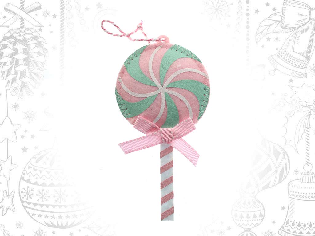 GREEN/PINK BALL FELT ORNAMENT cod. 9319019