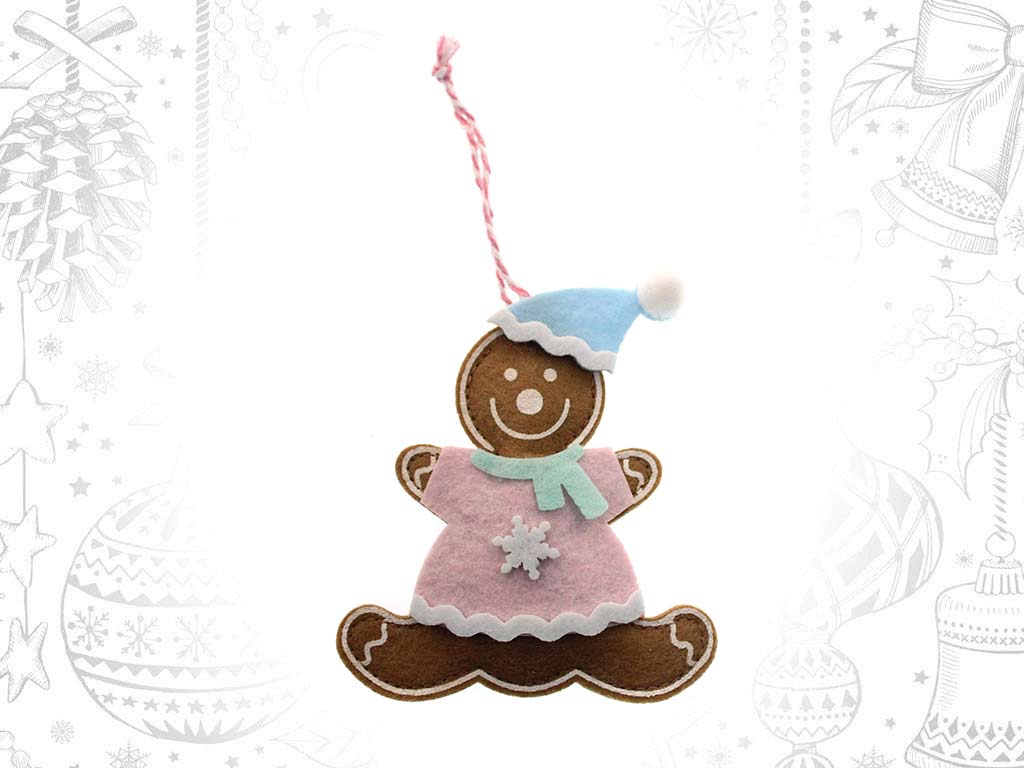 COLGANTE GALLETA FIELTRO ROSA cod. 9319022