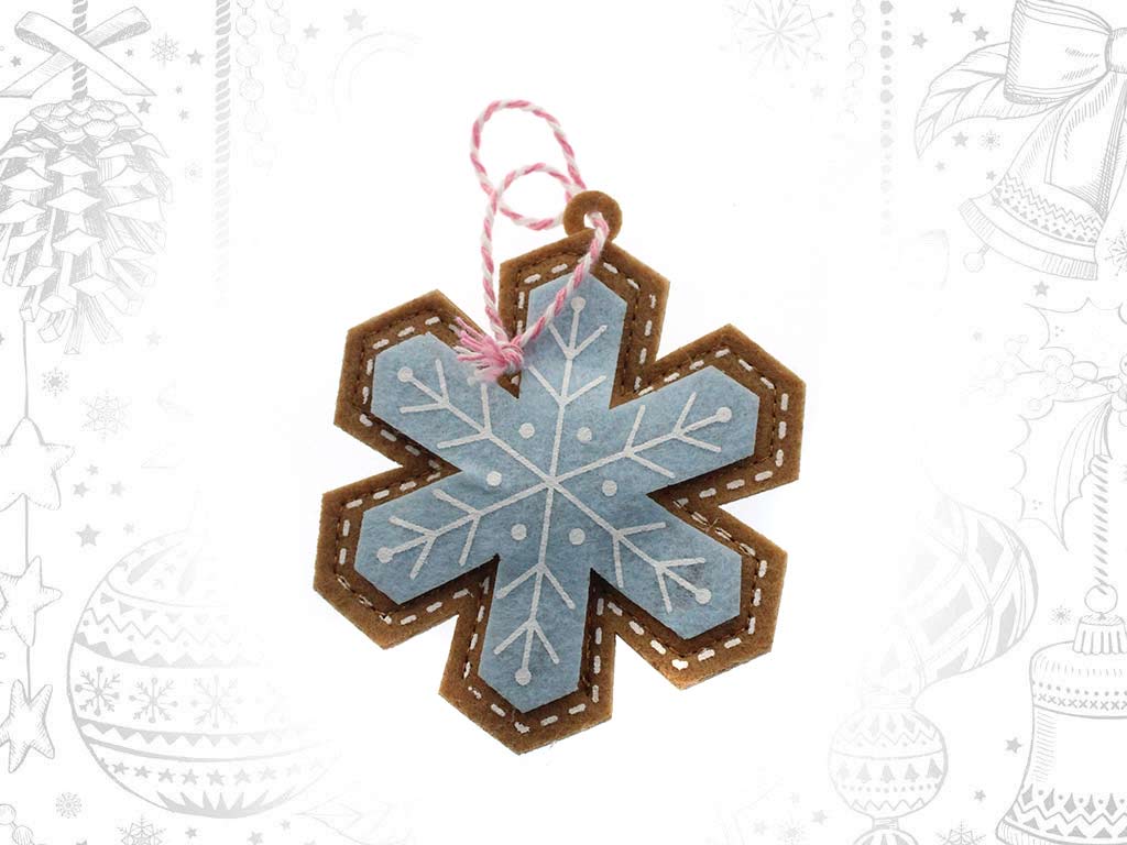 BLUE SNOWFLAKE FELT ORNAMENT cod. 9319028