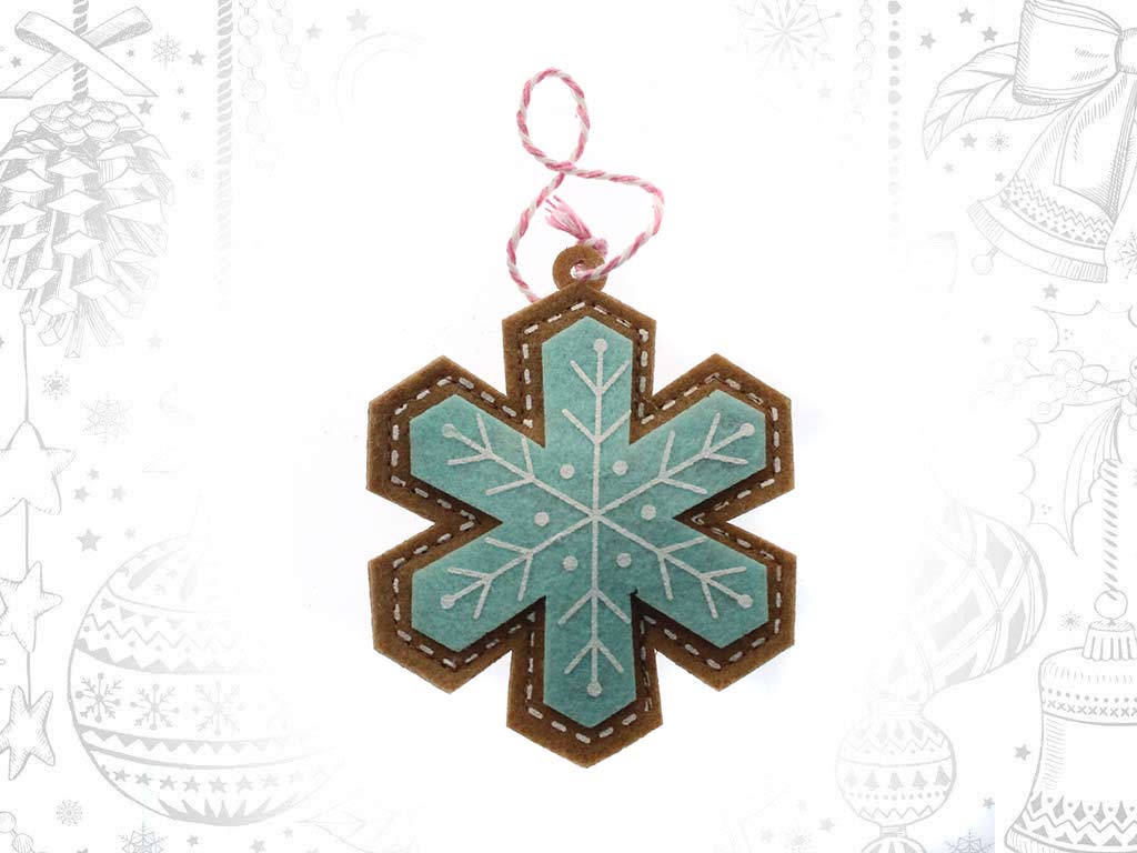 GREEN SNOWFLAKE FELT ORNAMENT cod. 9319029