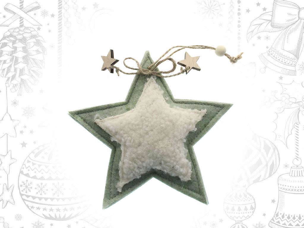 ORNAMENTO STELLA BIANCA/VERDE cod. 9319226