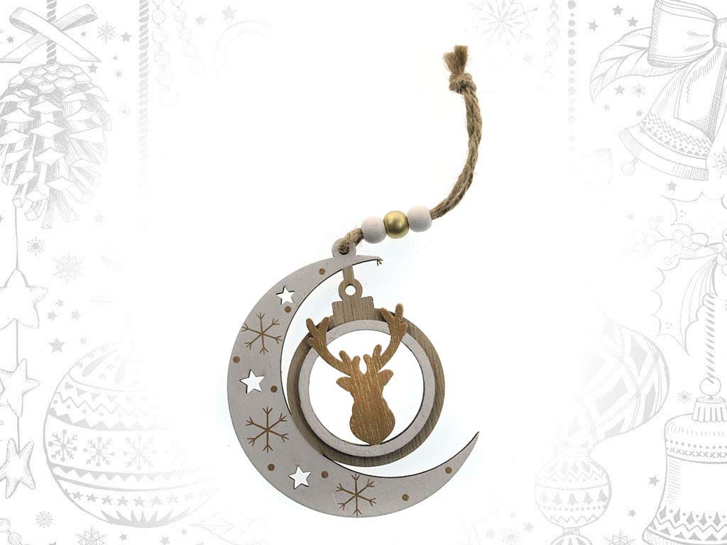 WHITE MOON REINDEER ORNAMENT cod. 9319253