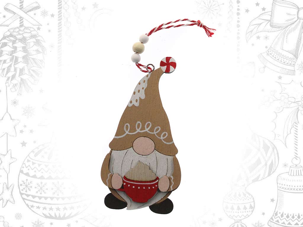 ORNAMENTO BABBO NATALE LEGNO COOKIES cod. 9319292