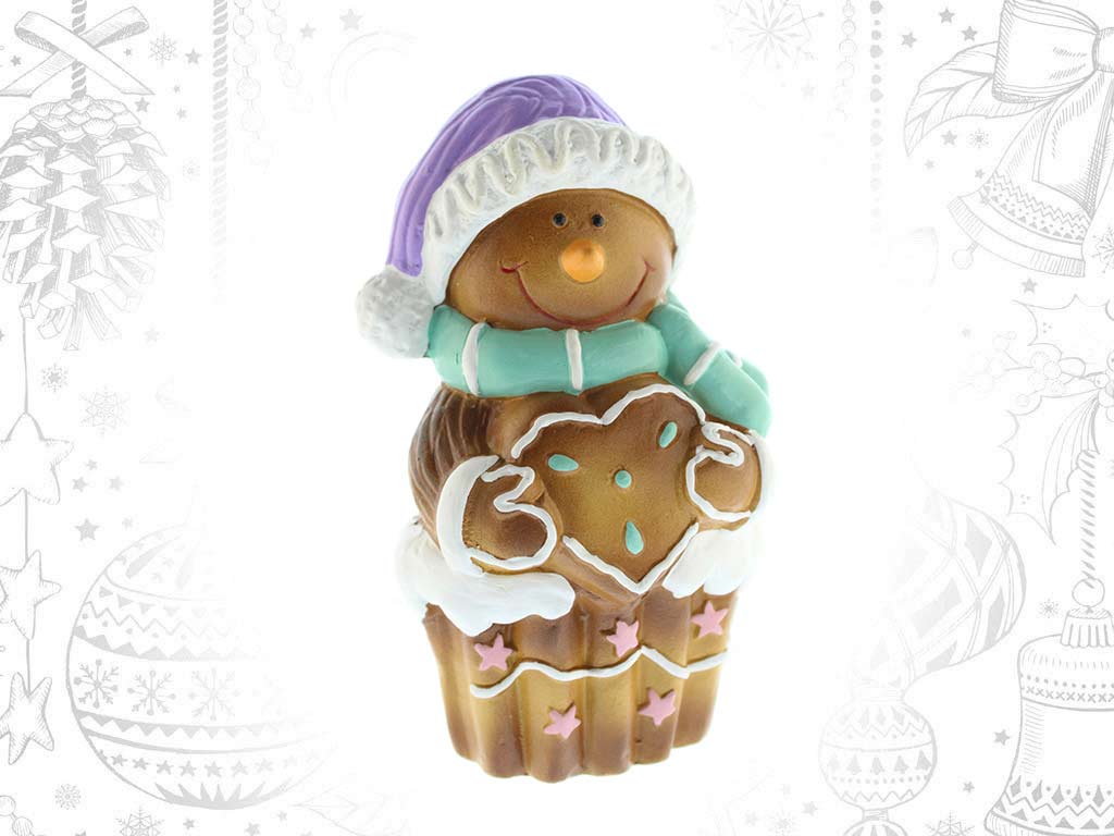 MUFFIN COOKIES CERAMICA BONECO NEVE cod. 9319371