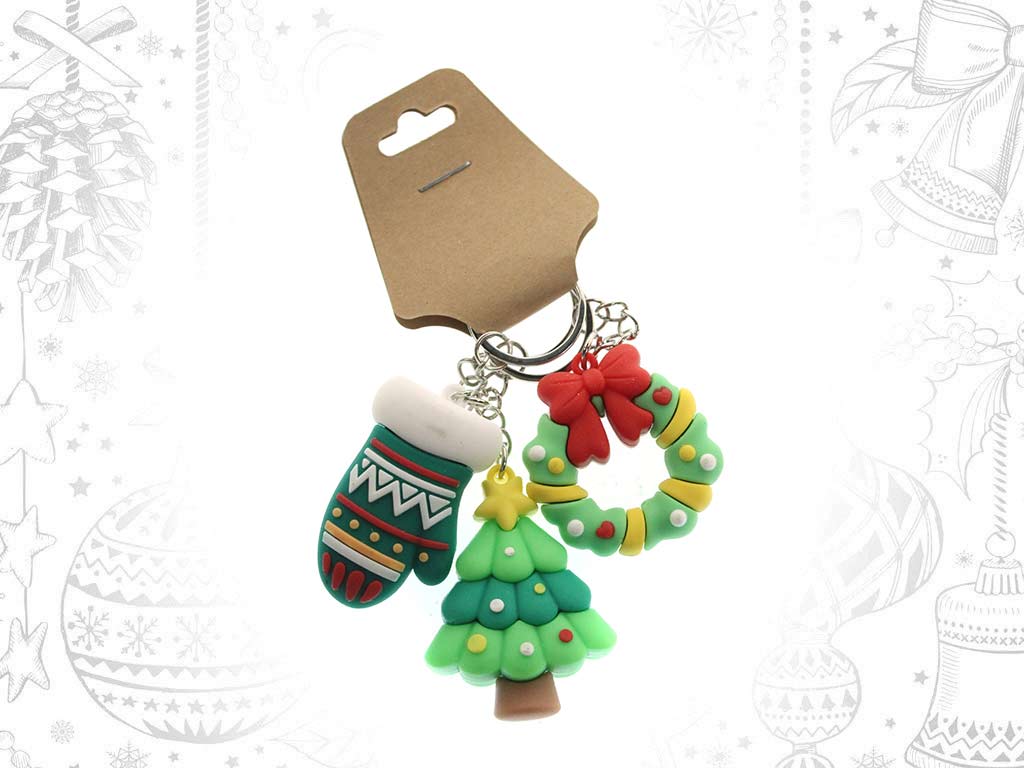 3 ASST. CHRISTMAS KEY RING cod. 9319383