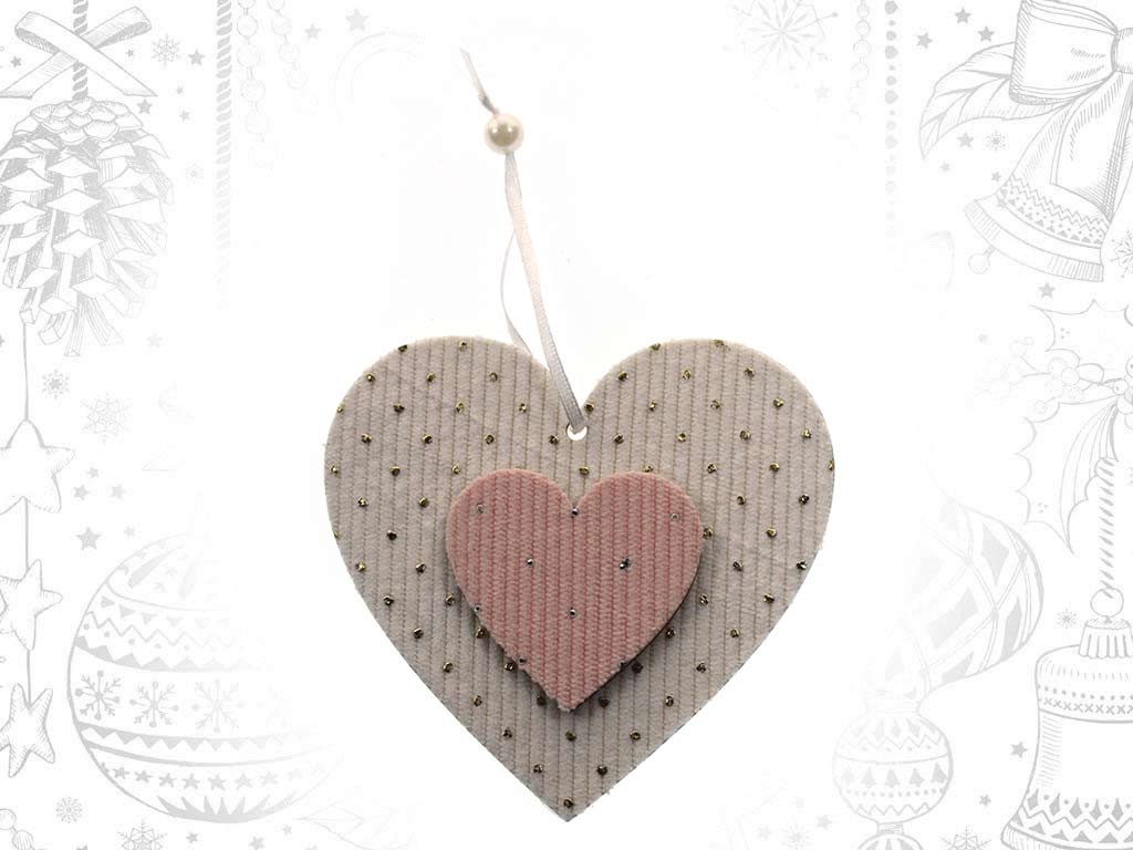 COLGANTE CORAZON BLANCO/ROSA cod. 9319475