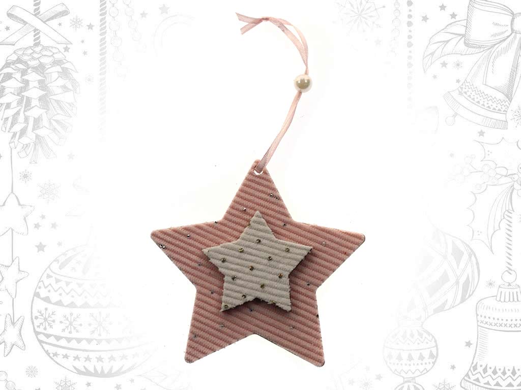 ORNAMENTO ESTRELA BRANCA/ROSA cod. 9319479