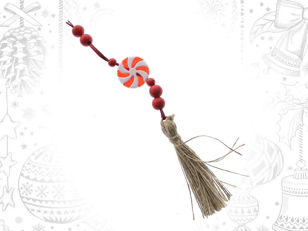 RED CANDY FRINGES ORNAMENT cod. 9319531