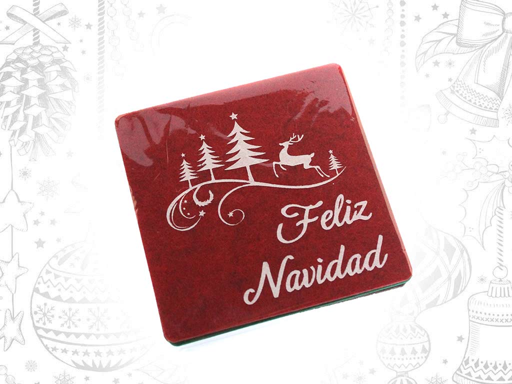 SET 4 SOTTOBICCHIERI FELTRO FELIZ NAVIDA cod. 9319697