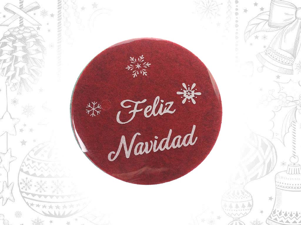 SET 4 SOTTOBICCHIERI FELTRO FELIZ NAVIDA cod. 9319699