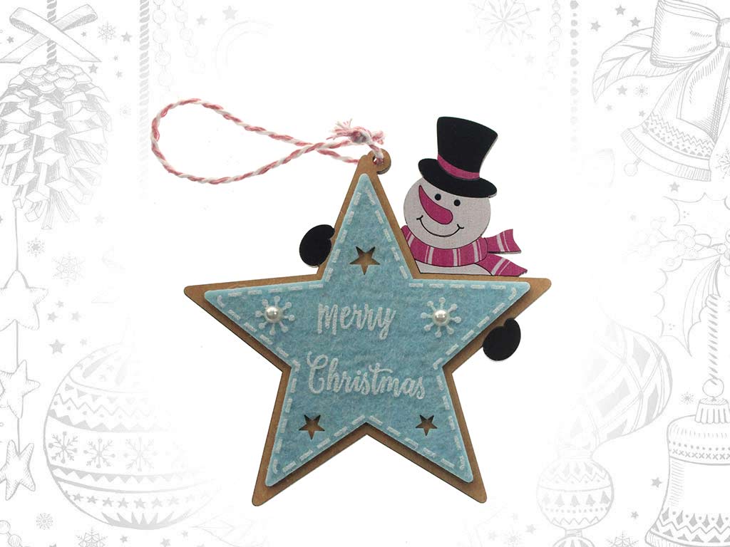 BLUE STAR SNOWMAN ORNAMENT cod. 9319736