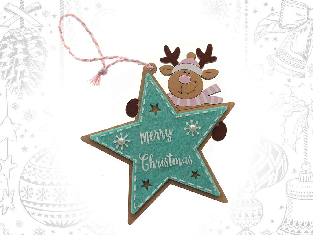 GREEN STAR REINDEER ORNAMENT cod. 9319737