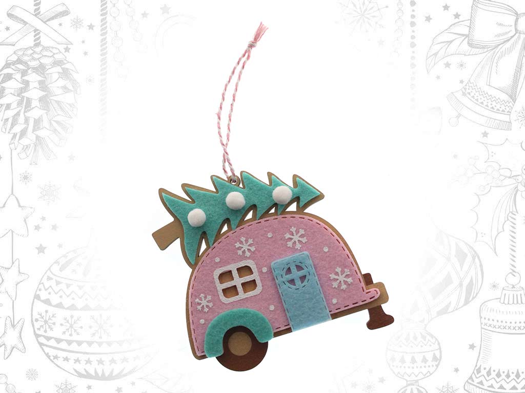 PINK CARAVAN W/TREE ORNAMENT cod. 9319743