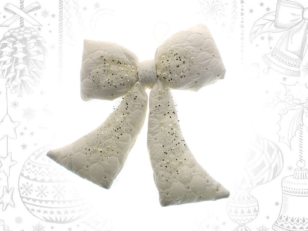 WHITE BOW DECO. ORNAMENT cod. 9319841