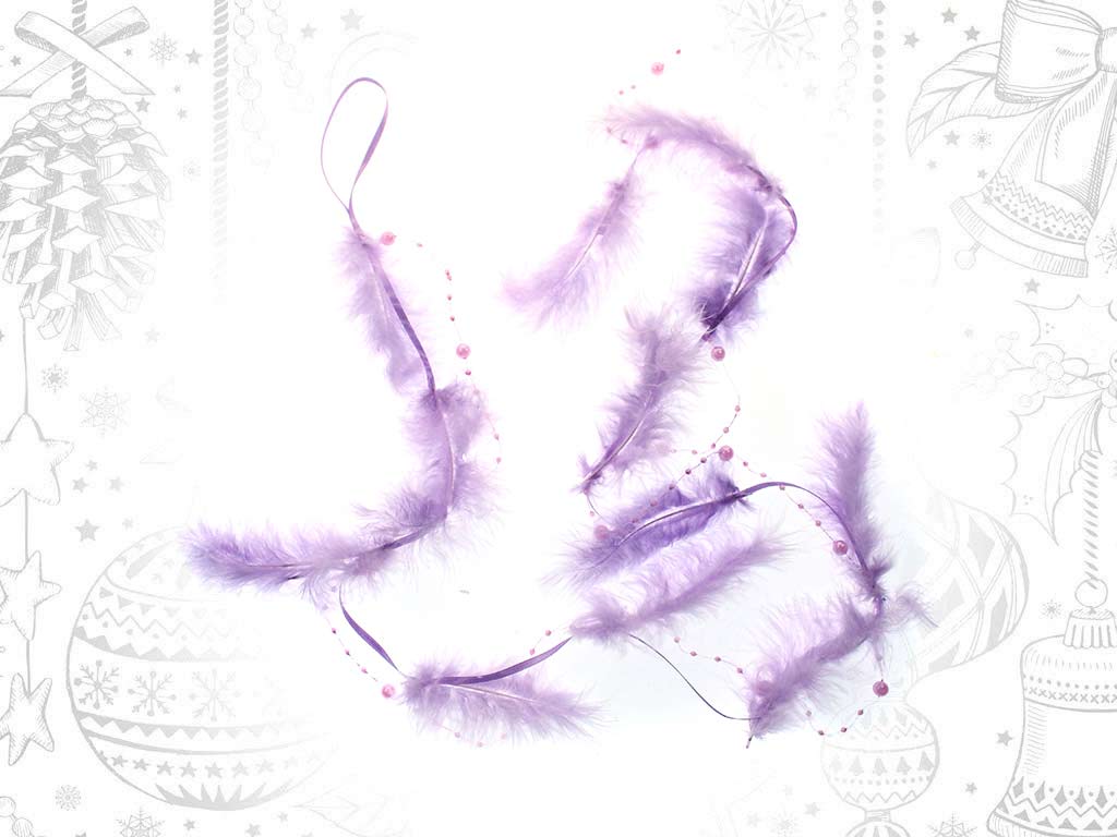 LONG PURPLE FEATHERS ORNAMENT cod. 9320148