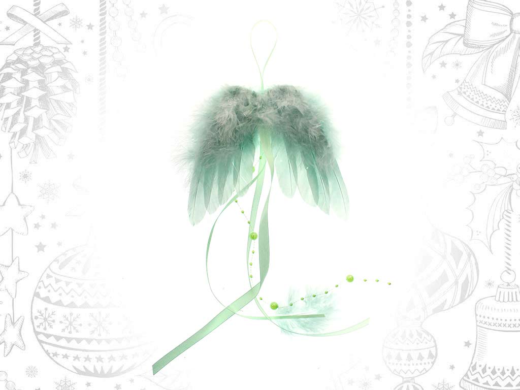 LONG GREEN WINGS ORNAMENT cod. 9320154