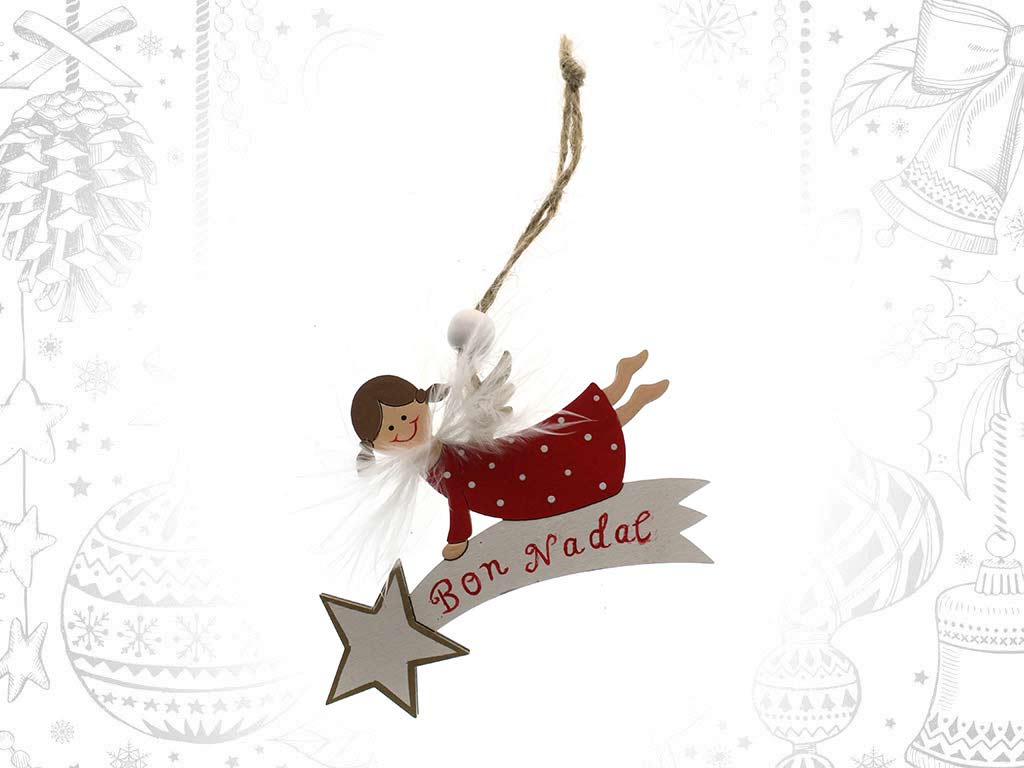 COLGANTE ESTRELLA ANGEL FELIZ NAVIDAD cod. 9320343