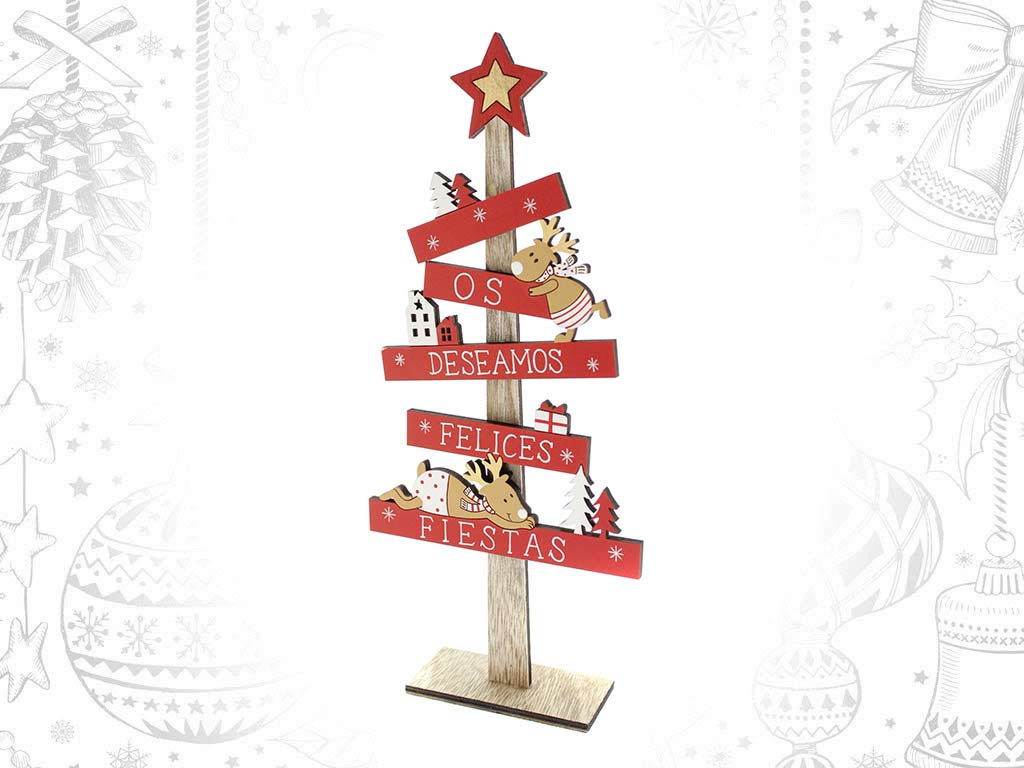 ARBOL XMAS RENO ROJO FELIZ NAVIDAD cod. 9320407