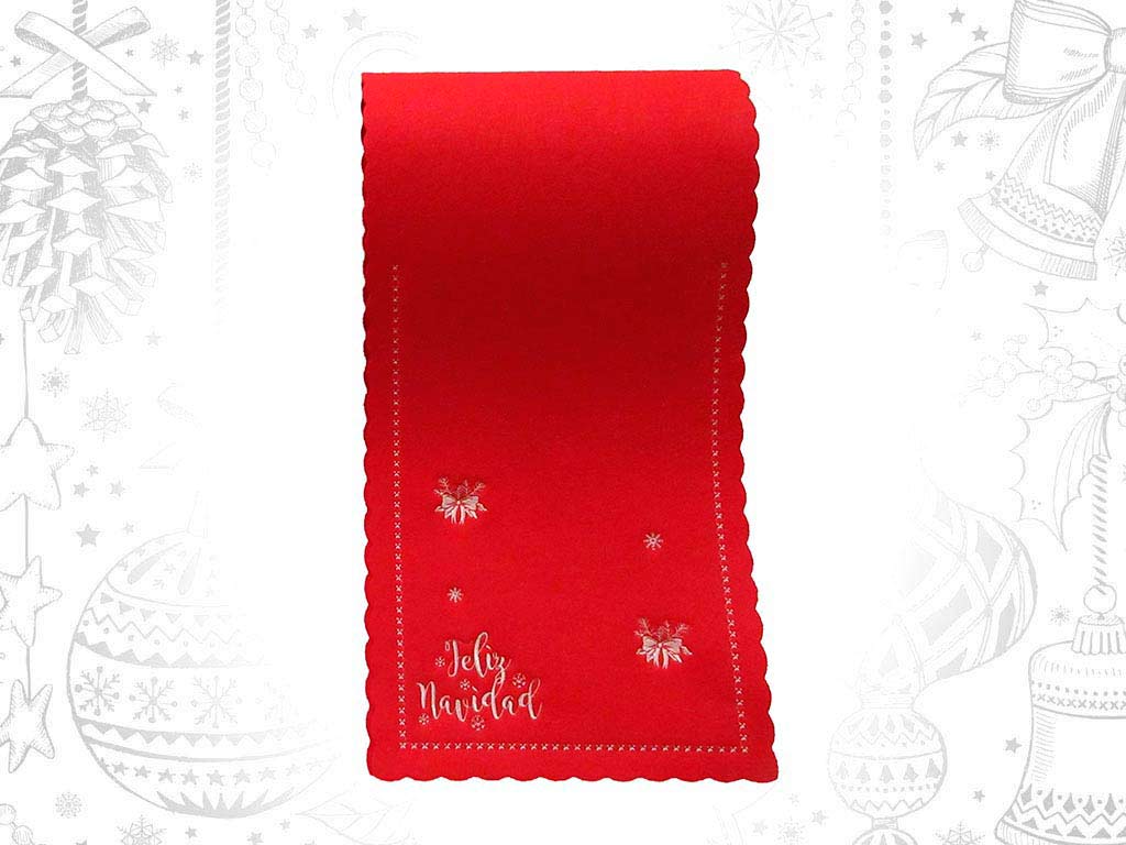 RED TABLE RUNNER FELIZ NAVIDAD cod. 9320575