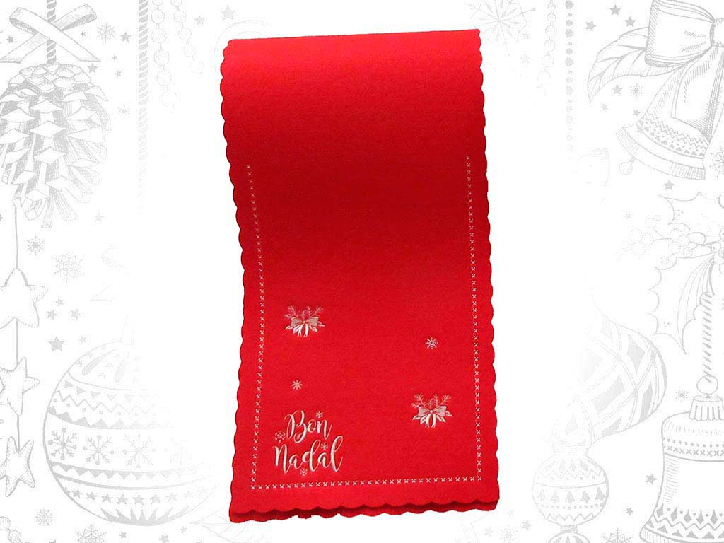 RED TABLE RUNNER BON NADAL cod. 9320583