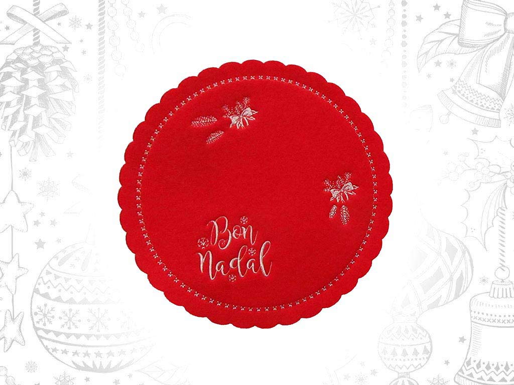 SOUS ASSIETTE ROND ROUGE BON NADAL cod. 9320586