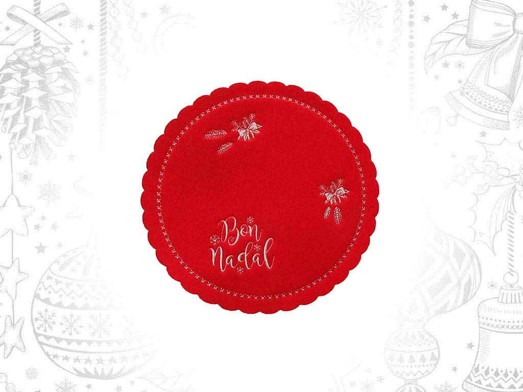 SOUS ASSIETTE ROND ROUGE BON NADAL cod. 9320587