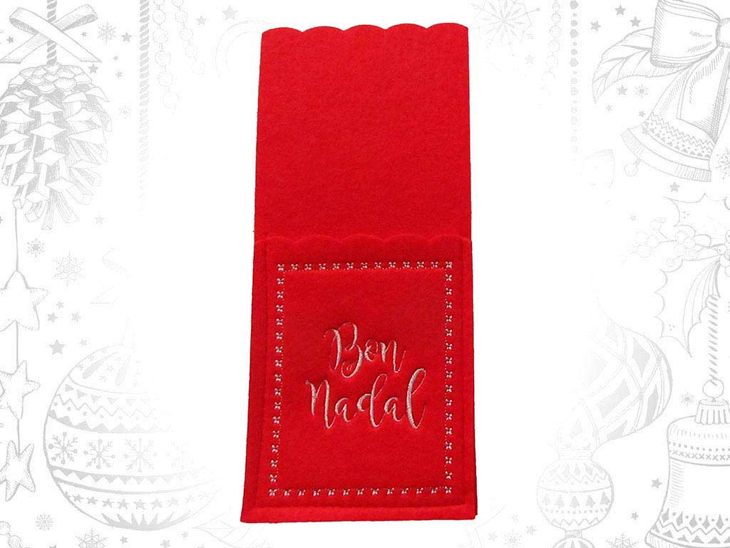 RED CUTLERY HOLDER BON NADAL cod. 9320588