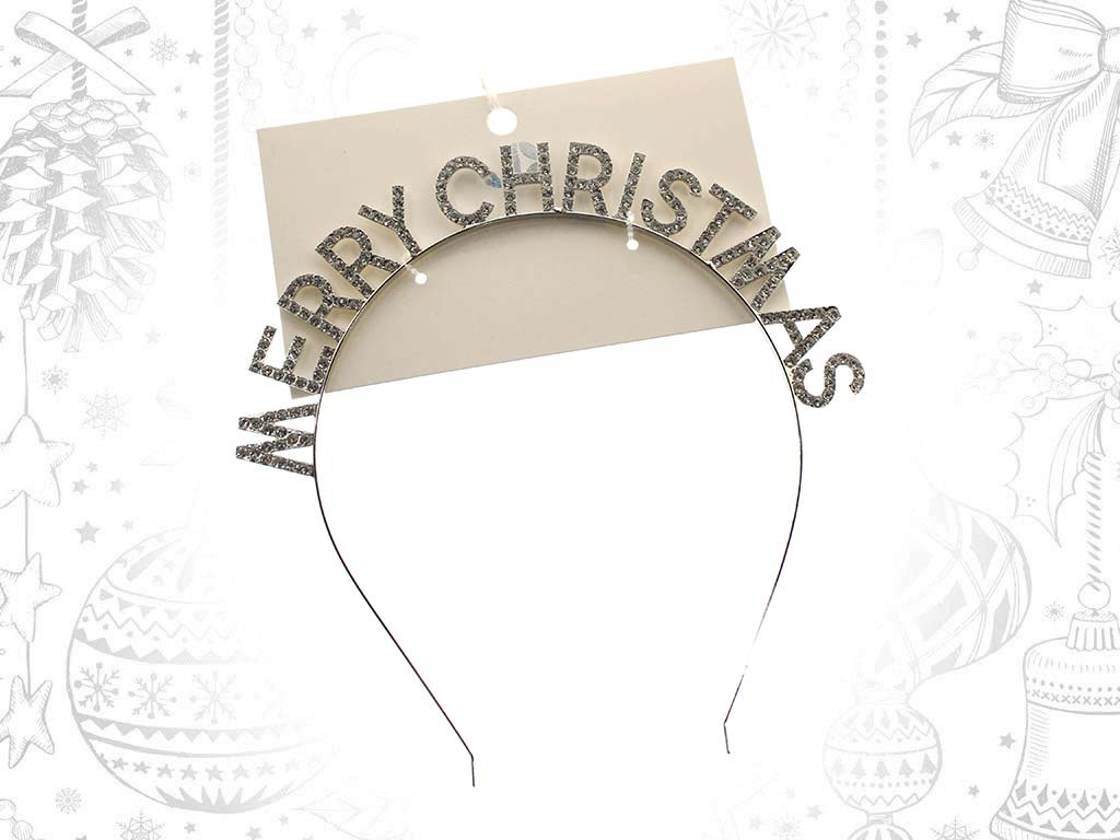 MERRY CHRISTMAS SILVER HEADBAND cod. 9320771