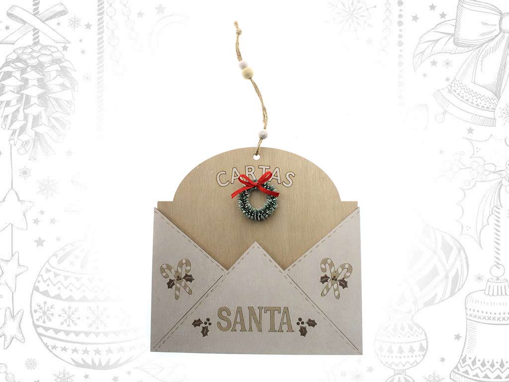 ORNAMENTO ENVELOPE CARTAS SANTA cod. 9321127