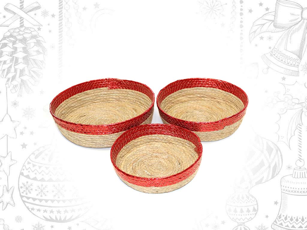 SET 3 CESTAS BAIXAS VERMELHAS cod. 9321386