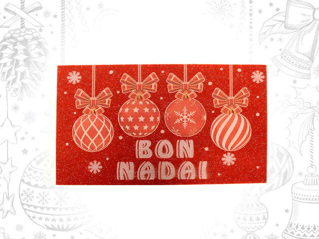 CAPACHO MERRY CHRISTMAS BOLAS VERMELHO cod. 9321399