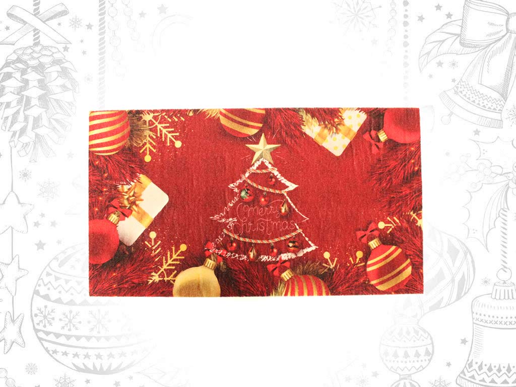 FELPUDO ARBOL BOLAS ROJO NAVIDAD cod. 9321402