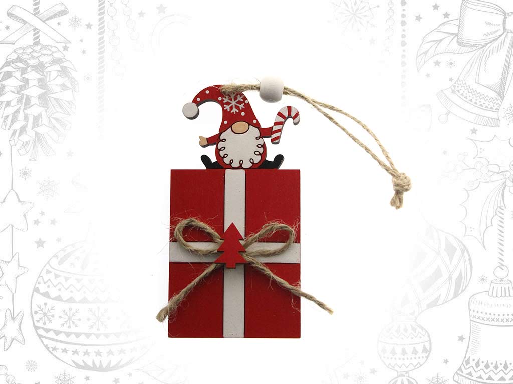 ORNAMENTO PAI NATAL VERMELHO PRESENTE cod. 9321657